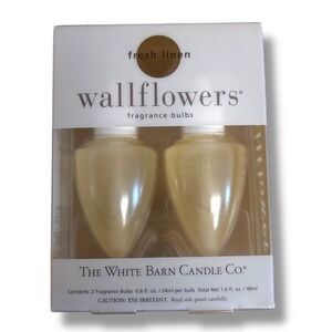 NIB White Barn Candle Co. Fresh Linen Wallflowers Fragrance bulbs refills pkg 2